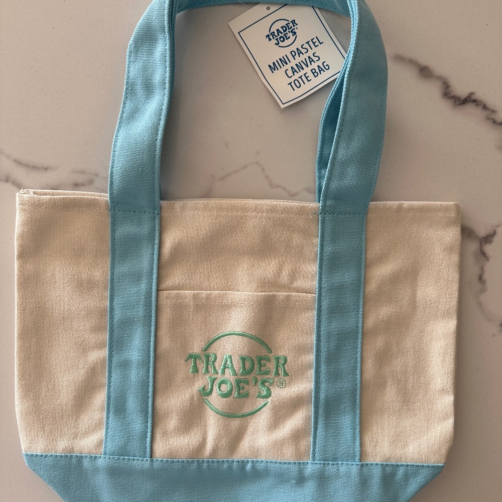 TRADER JOE'S Mni Pastel Canvas Tote Bag